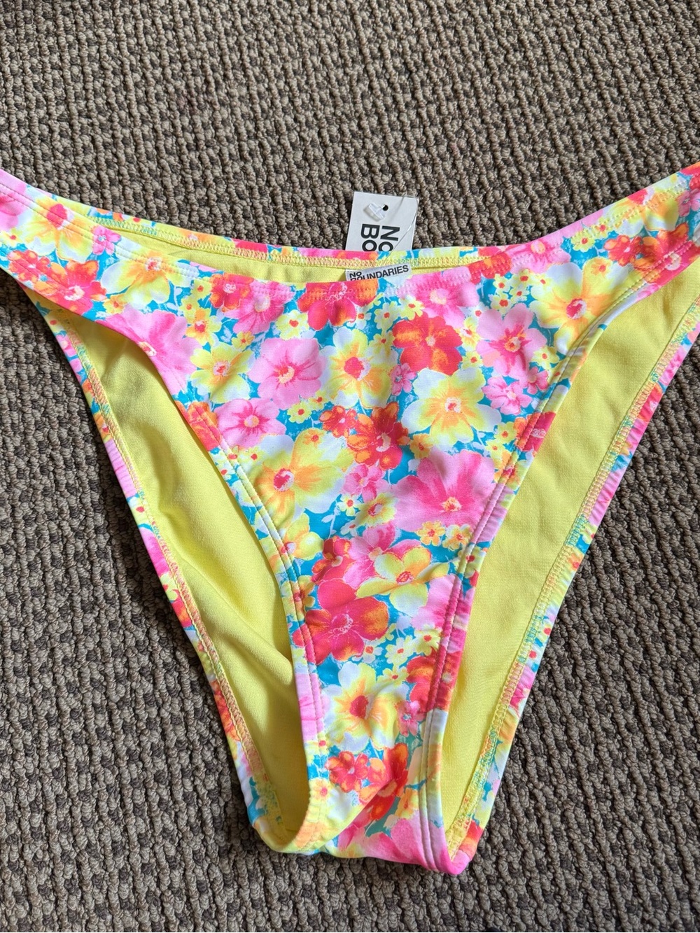 No Boundaries Neon Floral Bikini Bottoms - Yellow, Pink & Aqua
